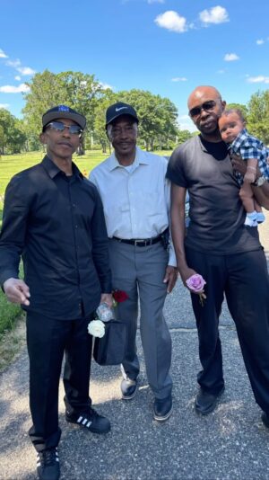 Fredro Starr Instagram - This is my dad Fred Scruggs Sr. and my brother David and his son Levi. Today we celebrated the home coming of my sister Nicole's husband Terrence Benefield Sr. at Christ Pentecostal Church in South Jamaica Queens. May he Rest in Peace 🙏🏽