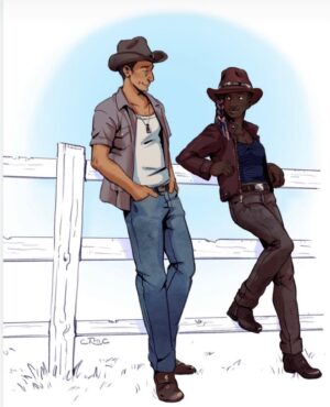Gabriel Luna Instagram - I love these so much. Beautiful work by @petit_croc_ depicting Tommy and Maria’s love and how it grows. @rutina_wesley @thelastofus @hbo @streamonmax