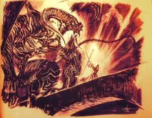Gabriele Dell'Otto Instagram - “You cannot pass!” Thanks Sir McKellen for his incredible interpretation!! Brushpen @pentelitalia and @tombow.italia markers on @Fabriano paper @lordoftherings #peterjackson @ianmckellen #art #balrog @yokaidavid