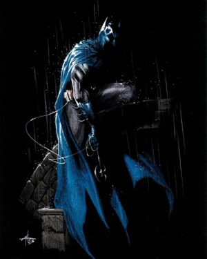 Gabriele Dell'Otto Instagram - “Dark knight watchs!” Color pencils @carandache on @fabriano1264 black paper @dcofficial @batman #art #comicart #comics @yokaidavid @carmisterpixel