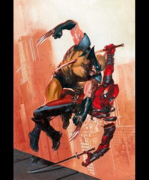 Gabriele Dell'Otto Instagram - “Deadpool Wolverine WWIII variant #1” acrylic @liquitexofficial on heavy board @marvel @deadpoolmovie @officialwolverine #comics #comicart #art #painting @yokaidavid @carmisterpixel