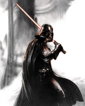 Gabriele Dell'Otto Instagram - “Darth Vader #1 BW&R variant cover for @spectralcomics acrylics on @marvel board #georgelucasfilms @starwars #comics #art @yokaidavid @carmisterpixel
