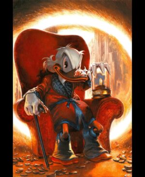 Gabriele Dell'Otto Instagram - Variant cover of “UNCLE SCROOGE
And the INFINITY DIME”!! @liquitexofficial on heavy board @disney @marvel #multiverse #unclescrooge #comics #comicart #art @yokaidavid @carmisterpixel