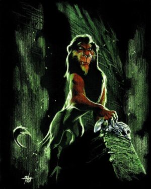 Gabriele Dell'Otto Instagram - “Scar #1” variant cover for @spectralcomics color pencils @carandache and white uniposca on @fabriano1264 black paper @dynamitecomics @disney #comics #comicart #art @yokaidavid @carmisterpixel