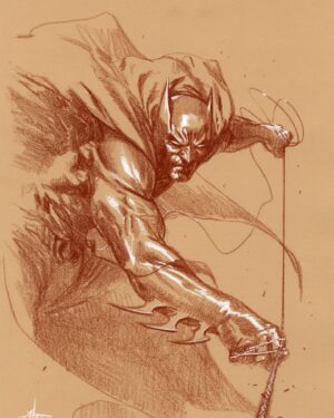 Gabriele Dell'Otto Instagram - “A couple of Batman” sometime I’m so lucky to find enough room, between schedules, to draw some sketch, just for fun! Sanguigna e uniposca bianco su carta da spolvero @dcofficial @batman #drawing #pencil #dustpaper @yokaidavid @carmisterpixel