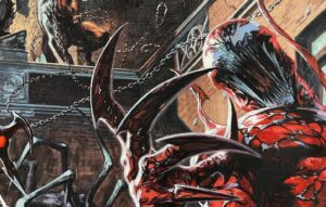 Gabriele Dell'Otto Instagram - “Death of Venomverse” connecting variant covers!!! Acrylics @liquitexofficial on #canvas @marvel #venom #variantcovers #art #comics @yokaidavid @carmisterpixel