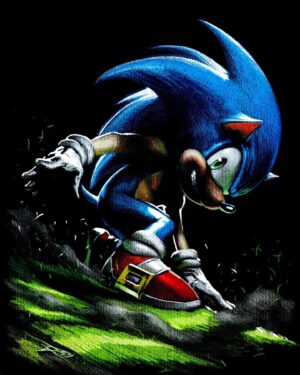 Gabriele Dell'Otto Instagram - “Find the differences” Sonic the hedgehog variant cover for @jolzar.collectibles color pencils @carandache on black paper @fabriano1264 @idwpublishing #games #videogames #art #comics #comicart @carmisterpixel @yokaidavid