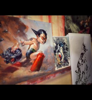 Gabriele Dell'Otto Instagram - “We are working for you!” @luccacomicsandgames #astroboy #anime #osamutezuka #art #manga #japan #tribute @yokaidavid @carmisterpixel