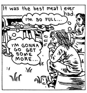 Gabrielle Bell Instagram - More meat-based comics.