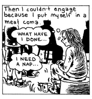 Gabrielle Bell Instagram - More meat-based comics.