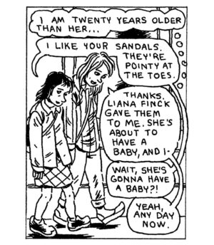 Gabrielle Bell Instagram - This is a comic I drew about @angelafanche around four years ago, and is now part of the exciting new anthology Peep Magazine, published by @wearebraindead, edited by @samharkham and @wei_ss_man.
Angela also is publishing an exciting new anthology, coming out soon, called Bernadette, which I also have a comic in, but I will save the details on that for another post.