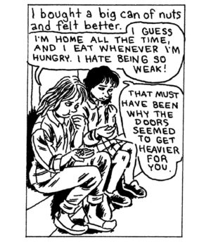 Gabrielle Bell Instagram - This is a comic I drew about @angelafanche around four years ago, and is now part of the exciting new anthology Peep Magazine, published by @wearebraindead, edited by @samharkham and @wei_ss_man.
Angela also is publishing an exciting new anthology, coming out soon, called Bernadette, which I also have a comic in, but I will save the details on that for another post.