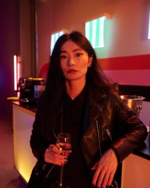 Gana Bayarsaikhan Instagram - Yetao at opening night at EGDE gallery, showing her latest Art Work 💣👽!

@queensofmystery #tvseries Series 2 out on @acorntvuk Now