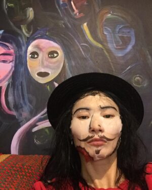 Gana Bayarsaikhan Instagram - One for all, and all for one 🗡️🗡️✨ 
Love this sheet mask 😂

#threemusketeers #sheetmask #painting #paintinginprogress #acrylicpainting