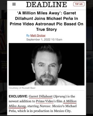 Garret Dillahunt Instagram - Next up.  Excited for this, in light of the recent launch.  Met Michael Peña in NM once—same hotel, different flicks.  Excited to finally work with him.