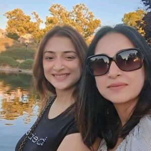 Gauri Pradhan Tejwani Instagram - Reunited after 5 years and it's like no time has passed. Cherishing every moment with my bestie by the lake 💖 #BestFriends #Reunited #Memories