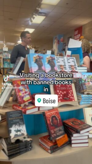 Gavin Newsom Instagram - Book bans are at a record high — there have been over 1,200 challenges in the last year, nearly double the (then-record) total from 2021.

Couldn’t leave Boise without dropping by this incredible bookstore. The owners of Rediscovered Books are doing everything they can to push back against these insane bans happening across the country.