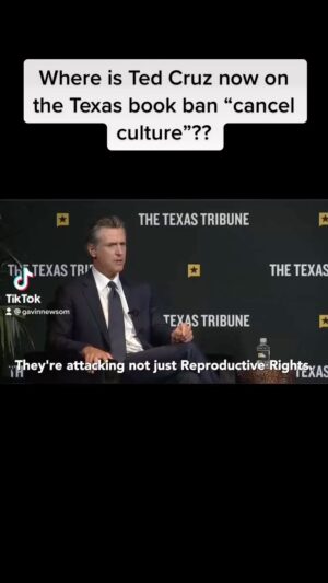 Gavin Newsom Instagram - I’m old enough to remember way back in, uh, March 2021, when Ted Cruz was OUTRAGED at the idea of book bans, and sold signed copies of Green Eggs and Ham in protest.

Where is he now on Texas’ cancel culture and the 801 books banned across the state?