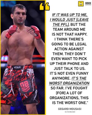 Gegard Mousasi Instagram - Gegard Mousasi talks about potentially taking legal action against PFL over their contract dispute. #TheMMAHour