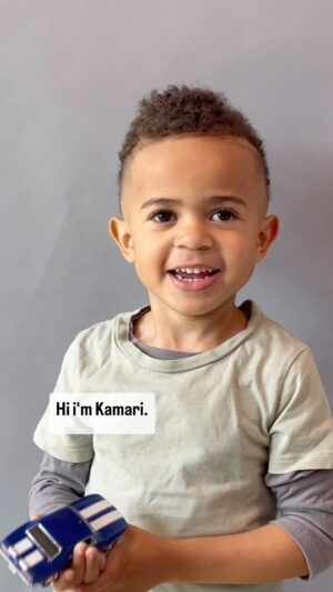 Genevieve Goings Instagram - Think he's ready? (Hint: no🤣😜😎)
.
.
I was helping a client with a #selftape at my studio and Kamari wanted in.... yesterdays hair, wrinkled shirt and all😜😜😜 😍#kids