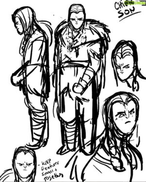 Genndy Tartakovsky Instagram - Well today we have delivery the last episode of Primal season 2!!! 

With the first 5 episodes aired I have been loving the reactions! Here are a few development drawings for The Red Mist. Trying to figure out our take on Vikings…And one Scott Wills color bg!