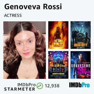 Genoveva Rossi Instagram - Thank you for the support ❤️ Grateful to have recently hit 119 IMDb acting credits and 11 awards for acting and directing. Honored to have worked with some of best actors in the world. Thankful to all the filmmakers that support me. Grateful to God for all of my blessings and accomplishments; through God all things are possible ❤️🙏🏻❤️ 

https://www.imdb.com/name/nm4908103/

#genovevarossi #awardwinningactress #awardwinningdirector #imdb #cultfilmstar #gratefultogod #cultactress #celebrity
@thyrstjvince 
@threkjshanelle2000a @rappr72 @run_the_movie @armyofthedeadnetflixfilm @thesujewa @william_demeo_ @gravesendseries @humanhibachi @circusofthedead @christian_jude_grillo  @jamesbalsamo @uplatewithjohnnypotenza @billstaxx2021 @amcthewalkingdead @amcdeadcity @twdtheones @twd_deadcity @armyofthedeadnetflixfilm @hglewisbloodmania