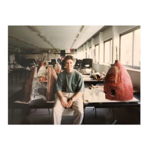 George Clarke Instagram - This is UNBELIEVABLE! Me as a first year architecture student in Newcastle around 1992 (with a model of a house I’d designed for Sir David Attenborough!)….then swipe and see me today 32 years later in the same spot! OMG! #NewcastleUniversity #Architecture