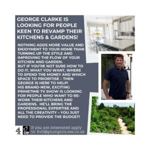 George Clarke Instagram - Anyone doing a Kitchen and Garden renovation? If so contact @plumpicturesproductions