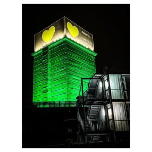 George Clarke Instagram - Tonight it’s 7 years. The worst night imaginable. We will never, ever forget and we will never stop fighting until JUSTICE is done. We owe it to those who lost their lives. Tomorrow please pay your respects to the 72 people who should still be with us. (photo taken by me tonight). 💚 
.
.
.
#Grenfell #GrenfellTower #Justice #72 #GrenfellUnited