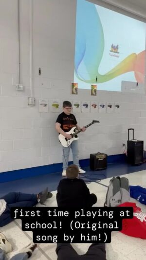 George Lopez Instagram - If you can fight through it… there’s something AMAZING on the other side of fear. Salute to Cole for pushing through and absolutely CRUSHING this rad ORIGINAL song he played for the 1st time at school in front of his peers. 
Keep ROCKING OUT Cole!! 🎸🤘🏽💥 

If fear is the only thing holding you back from your dreams, take a deep breath and go for it, there’s something waiting for you on the other side!! Stay safe and be good to yourselves and each other🙏🏽✌🏽 - Tio George

🎥: @niciparsons