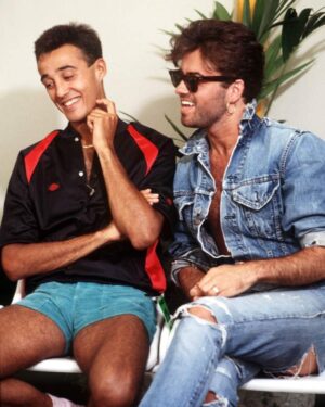 George Michael Instagram - Double denim was a fashion staple in George's wardrobe in the 80s and 90s 👕👖 Which outfit is your favourite?