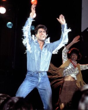 George Michael Instagram - Double denim was a fashion staple in George's wardrobe in the 80s and 90s 👕👖 Which outfit is your favourite?