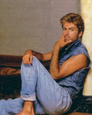 George Michael Instagram - Double denim was a fashion staple in George's wardrobe in the 80s and 90s 👕👖 Which outfit is your favourite?