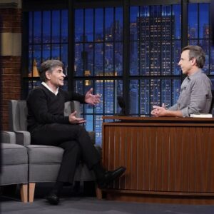 George Stephanopoulos Instagram - Always a great time with @sethmeyers… thank you for having me @latenightseth!! Tune-in tonight. #TheSituationRoom is available for pre-order now. Link in bio. 

 📸: Lloyd Bishop/NBC