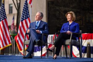 George W. Bush Instagram - @laurawbush and I were thrilled to participate in a moving ceremony for new citizens yesterday. These essential workers were on the front lines of the pandemic even before they were officially Americans. Now, we welcome them as equal citizens of the greatest country on Earth. @thebushcenter  #outofmanyone