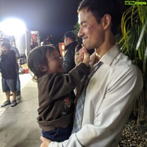 George Young Instagram - It'll be a LONG time before my son watches #Malignant, but boy did he enjoy the movie set life. ESPECIALLY driving my car and the late night catering (swipe 👈). 

Also did you spot @janetagram in her cameo?! Look out for that pink stethoscope...