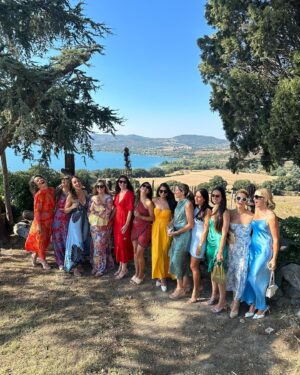 Georgie Barrat Instagram - Weddings don’t come around as frequently as they used to - so an abroad one is a real treat, especially as we managed to do a bit of sightseeing in Rome (albeit with Mr Tumble on in the background)
We would have left the girl at home, but no childcare meant we made do with babysitters for the actual wedding & stumbled our way through some early starts after some late nights 😵‍💫
Unfortunately we had the WORSE journey home as we got caught up in the air traffic control outage ❎ 12 hours at the airport, followed by an extra night in Rome, followed by me booking a new flight to Berlin for work because I didn’t trust I would be able to get out there from the UK 🫠 husband definitely drew the short straw having to fly back solo parenting 😬 Despite all this the wedding was beautiful, the Campari delicious & it was so special watching @alicecsidds & @mark_sidds tie the knot ❤️💕❤️