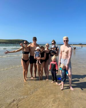 Georgie Barrat Instagram - Not yet outnumbered by the 👶, but it won’t be long! First time doing a longer stay in Cornwall and I have to say we were very taken with it. Nothing beats an English seaside sesh, with boogie boards, sand everywhere & sandcastle building. We really lucked out with the weather. A few highlights included dinner @ricksteinrestaurants in Padstow, a brewery tour @harbourbrewing, sundowners @marinersinrock & brunch @fourboys.cafe. The girl bless her was teething like a crazy lady - so we had a few disturbed nights 🤪& tougher days 🤪 bottles of calpol were drunk 🤪. However we now leave with new 4 molars, so get us! Shout out to my wonderful girl gang who are always the best peeps to go away with - up for everything, never have a sense of humour failure & so considerate 💕 I’m sure we will be back! #cornwallisalwaysagoodidea