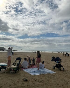 Georgie Barrat Instagram - Not yet outnumbered by the 👶, but it won’t be long! First time doing a longer stay in Cornwall and I have to say we were very taken with it. Nothing beats an English seaside sesh, with boogie boards, sand everywhere & sandcastle building. We really lucked out with the weather. A few highlights included dinner @ricksteinrestaurants in Padstow, a brewery tour @harbourbrewing, sundowners @marinersinrock & brunch @fourboys.cafe. The girl bless her was teething like a crazy lady - so we had a few disturbed nights 🤪& tougher days 🤪 bottles of calpol were drunk 🤪. However we now leave with new 4 molars, so get us! Shout out to my wonderful girl gang who are always the best peeps to go away with - up for everything, never have a sense of humour failure & so considerate 💕 I’m sure we will be back! #cornwallisalwaysagoodidea