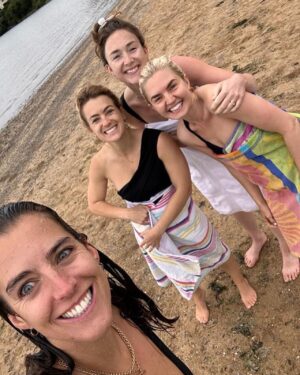 Georgie Barrat Instagram - Not yet outnumbered by the 👶, but it won’t be long! First time doing a longer stay in Cornwall and I have to say we were very taken with it. Nothing beats an English seaside sesh, with boogie boards, sand everywhere & sandcastle building. We really lucked out with the weather. A few highlights included dinner @ricksteinrestaurants in Padstow, a brewery tour @harbourbrewing, sundowners @marinersinrock & brunch @fourboys.cafe. The girl bless her was teething like a crazy lady - so we had a few disturbed nights 🤪& tougher days 🤪 bottles of calpol were drunk 🤪. However we now leave with new 4 molars, so get us! Shout out to my wonderful girl gang who are always the best peeps to go away with - up for everything, never have a sense of humour failure & so considerate 💕 I’m sure we will be back! #cornwallisalwaysagoodidea