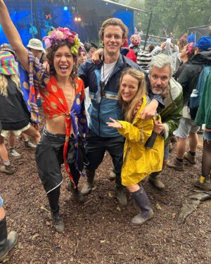 Georgie Barrat Instagram - 24 hours @wildernesshq - yes we had torrential rain & lots of muddy fields, but when you haven’t been to a festival since before Covid it was SO worth it. Outfit of course inspired by Barbie #barbiecore