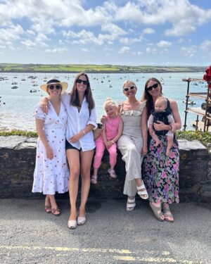 Georgie Barrat Instagram - Not yet outnumbered by the 👶, but it won’t be long! First time doing a longer stay in Cornwall and I have to say we were very taken with it. Nothing beats an English seaside sesh, with boogie boards, sand everywhere & sandcastle building. We really lucked out with the weather. A few highlights included dinner @ricksteinrestaurants in Padstow, a brewery tour @harbourbrewing, sundowners @marinersinrock & brunch @fourboys.cafe. The girl bless her was teething like a crazy lady - so we had a few disturbed nights 🤪& tougher days 🤪 bottles of calpol were drunk 🤪. However we now leave with new 4 molars, so get us! Shout out to my wonderful girl gang who are always the best peeps to go away with - up for everything, never have a sense of humour failure & so considerate 💕 I’m sure we will be back! #cornwallisalwaysagoodidea