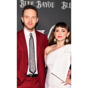 Georgina Reilly Instagram - B L U E B A Y O U 
I cried my makeup off. Go see this beautiful movie by the wonderful @justinchon. Very proud of @markobrienforeal for being a part of such an important message. 💙 Art can change the world. 

Makeup: @fabiolamakeup 💋 
Hair: @katelosthills @losthillsla ✂️
Me styled by me. 
Dress: @cmeocollective 
Talented actor man: husband @markobrienforeal