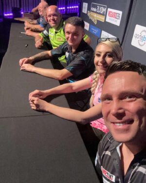Gerwyn Price Instagram - Barnsley exhibition @modusdarts180 @mda_events_2021 🎯