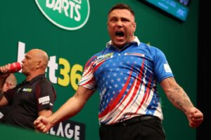 Gerwyn Price Instagram - What a great atmosphere in New York 🇺🇸 what a venue 👌🏻😍 #NYC #DARTS #PDC #WORLDSERIES
