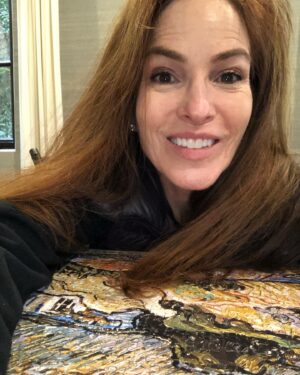 Gigi Levangie Instagram - Cuddling up to my puzzle; some people have cats, I have jigsaws. Enjoy these pics of the happy couple before I rip it apart and give it away, like I do with all objects of affection 😜. #puzzlelove #puzzledaf #jigsawaddict 🧩🤗😍🥰