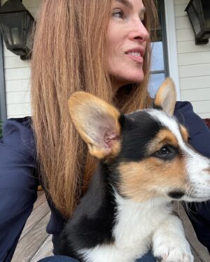Gigi Levangie Instagram - Dixie in one of her calmer moments, when she’s not chasing Gus or armadillos. She’s the only living creature I know who eats faster than my husband, but then again maybe kibble is delicious. Happy Fall, y’all!