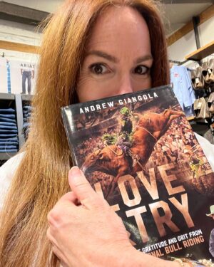 Gigi Levangie Instagram - It’s not everyday that I go to my husband’s book event! I think I performed my paparazzi duties admirably…even sneaked in a couple pics of myself 😜. So proud of @froyourmind to be featured in @andrewgiangola’s new book “Love and Try” - a compilation of interviews and stories of the amazing people in the world of bull riding. A sport with no time outs, no flopping, no sitting out due to a bruised shin or ego. I’m so pleased to call World Champion Jonnie Jonckowski a friend - she’s in the book as well - and her story is truly incredible. Proceeds from the sale of “Love and Try” go to support injured bull riders and their families - ‘cause this ain’t one of those billion-dollar athletes sports. (Not yet!) @pbr