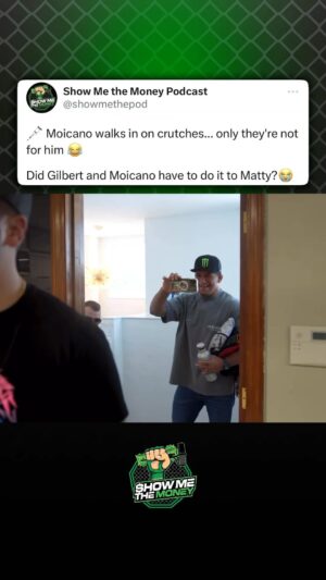 Gilbert Burns Instagram - Funniest episode so far 😂

Gilbert was so excited to kick Matty's leg😭

Follow @showmethemoneypod to see all clips!