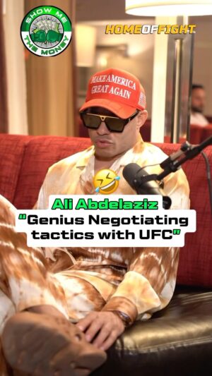 Gilbert Burns Instagram - 😤Ali Abdelaziz is a MASTER negotiator! 

🚨Special Episode coming out tomorrow at 6PM EST!

🎥Follow @showmethemoneypod for more clips! 

#UFC #UFC303